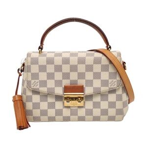 ♥️ Louis Vuitton White Croisette White Damier Azur Top Handle Crossbody Bag ♥️